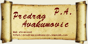 Predrag Avakumović vizit kartica